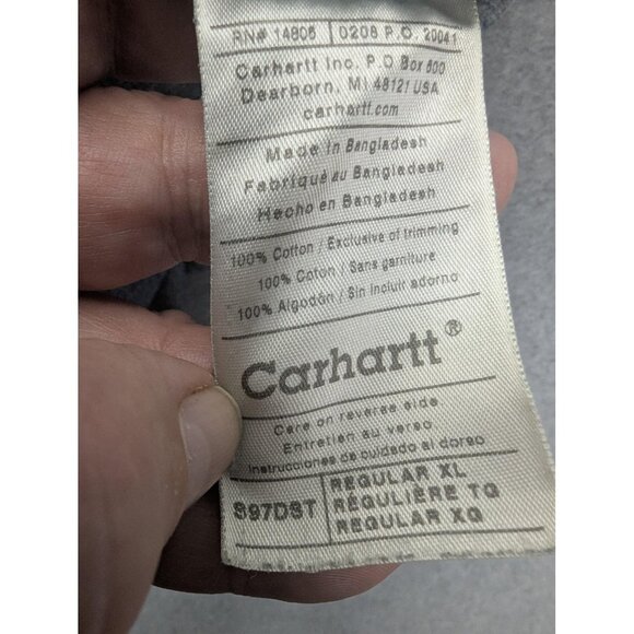 Carhartt Denim Shirt Mens XL Blue Utility Button Up Workwear Distressed Grunge - Picture 16 of 16